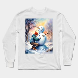 Building a snowman Long Sleeve T-Shirt